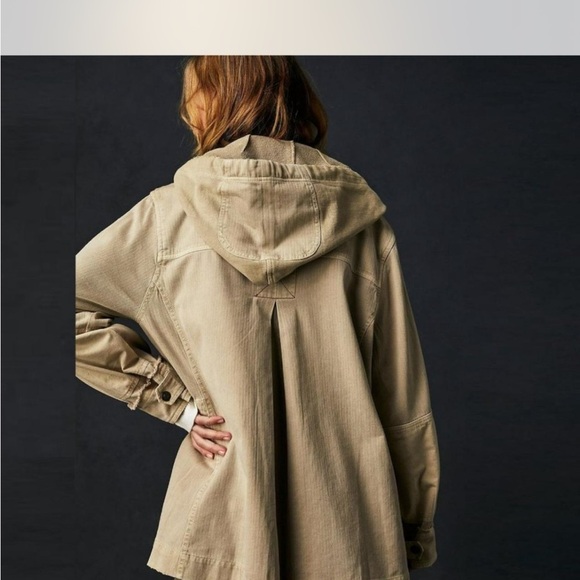 We The Free Tan Trapeze Military Jacket with Adjustable Waist - Picture 2 of 8